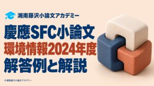 慶應SFC環境情報2024年度小論文の解答例と解説