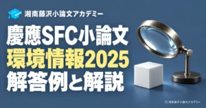 慶應SFC環境情報学部2025年度小論文の解答例と解説