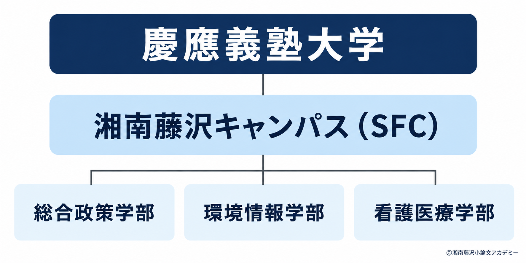 慶應義塾大学と湘南藤沢キャンパス、3学部の関係