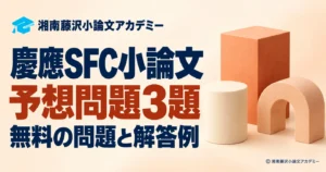 慶應SFC小論文の無料オリジナル練習問題3題と解答例